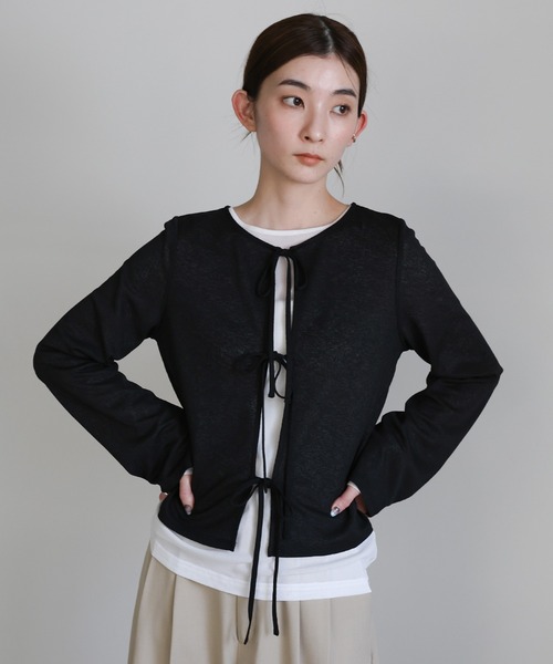 select MOCA（セレクトモカ） tシャツ 2WAYリボンスラブシアートップス