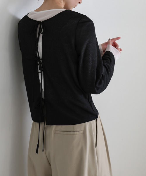 select MOCA（セレクトモカ） tシャツ 2WAYリボンスラブシアートップス