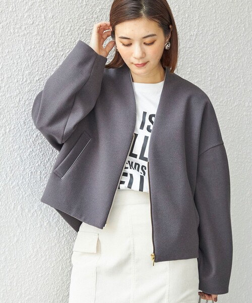 SHIPS（シップス） ジップアップブルゾン ONE SIZE チャコールグレー