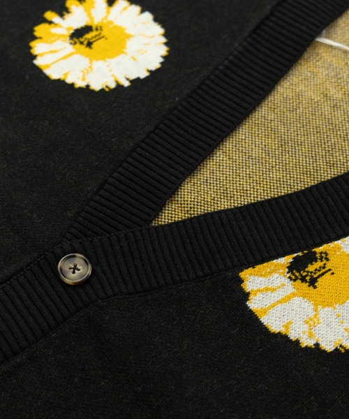 「NYLAUS」 「patina」ニットカーディガン M イエロー メンズ_画像4