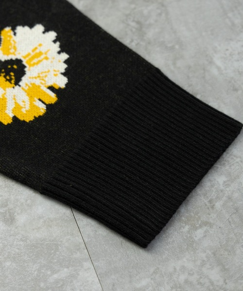 「NYLAUS」 「patina」ニットカーディガン M イエロー メンズ_画像7