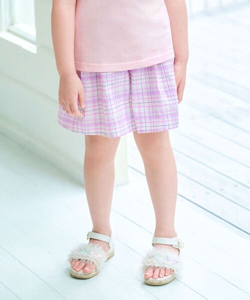 any FAM パンツ チェック柄キュロット キッズ 子供服 女の子