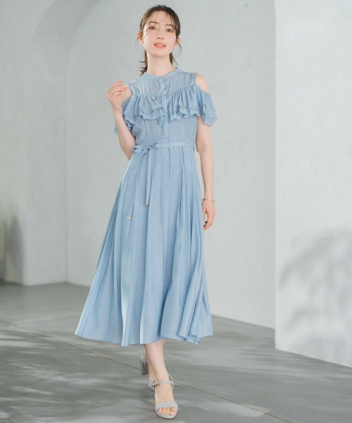 MISCH MASCH ワンピース 2025春夏新作 オープンショルダーラッフル2way