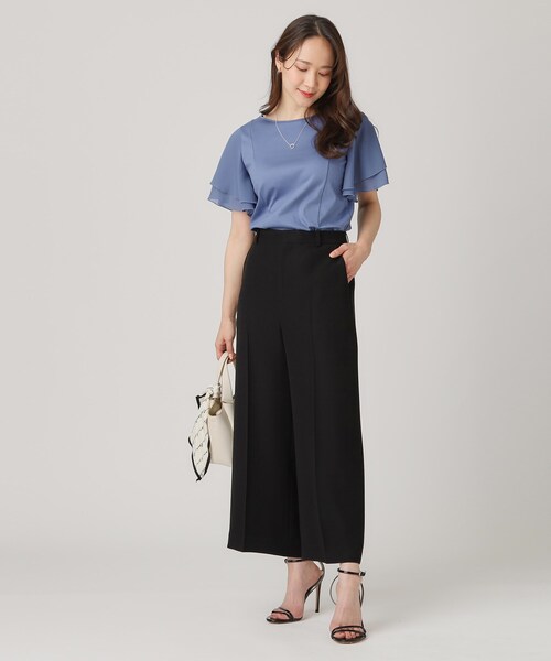 クード シャンス（COUP DE CHANCE）/【洗える／日本製／裏付き】センタープレス入ワイドパンツ COUP DE CHANCE（クードシャンス） パンツ 「洗える／日本製／裏付き