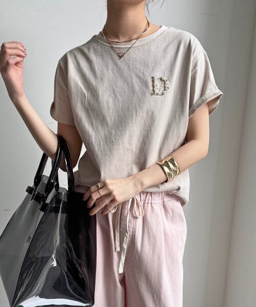 tシャツ 「完売カラー再追加！」DビジューTEE レディースの画像