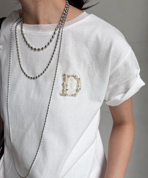 DouDou♡DビジューTEE✨未使用 DouDou（ドゥドゥ） tシャツ 「完売カラー再追加！」DビジューTEE
