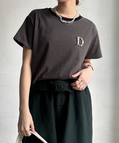 tシャツ 「完売カラー再追加！」DビジューTEE レディースの画像