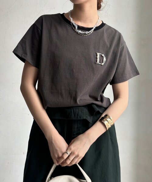 tシャツ 「完売カラー再追加！」DビジューTEE レディースの画像