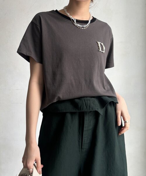 tシャツ 「完売カラー再追加！」DビジューTEE レディースの画像