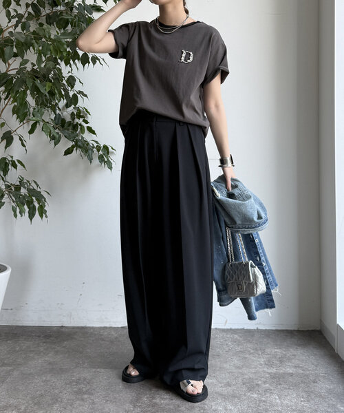 tシャツ 「完売カラー再追加！」DビジューTEE レディースの画像