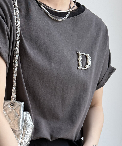 tシャツ 「完売カラー再追加！」DビジューTEE レディースの画像