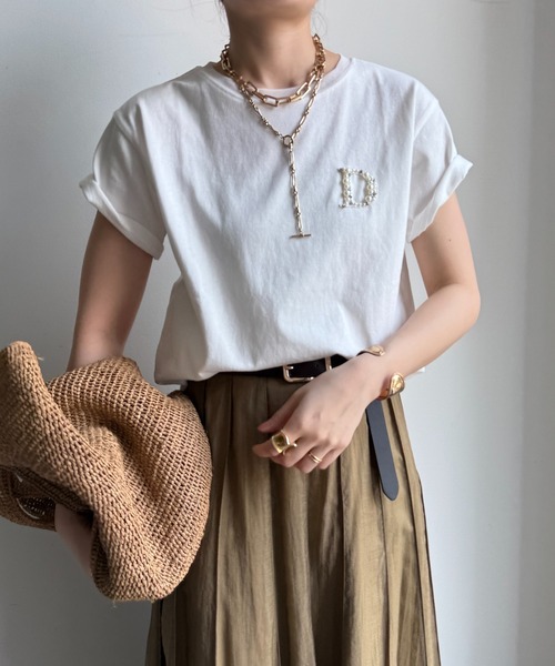 tシャツ 「完売カラー再追加！」DビジューTEE レディースの画像