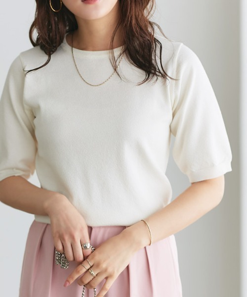 お値下げ　タグ付き新品　リネン100% ピンク 半袖ニット S トゥモローランド すべてのアイテム｜トゥモローランド 公式通販