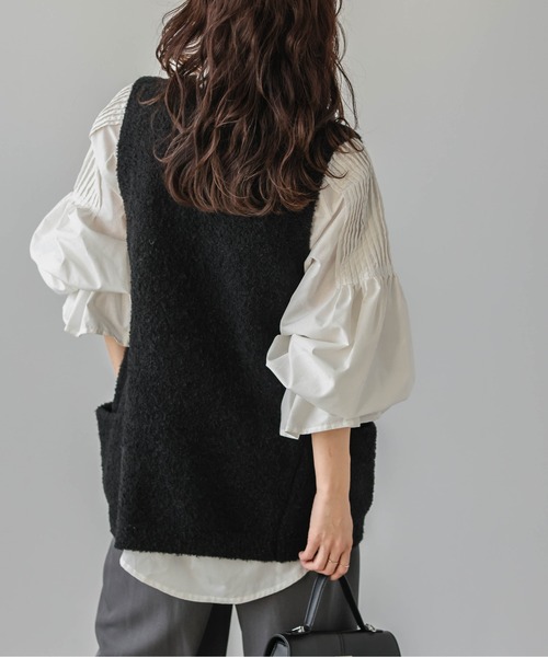 「La-gemme」 Vネックニット フリー ブラック レディース_画像5