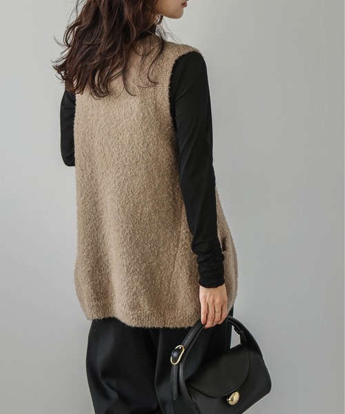 「La-gemme」 Vネックニット フリー ブラック レディース_画像8