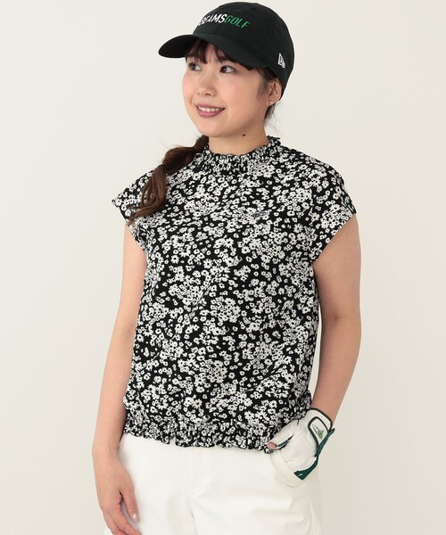 「BEAMS GOLF」 ノースリーブトップス LARGE ブラック レディース