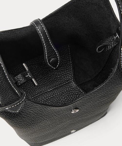 Polo Ralph Lauren ブラックレザートートバッグ　レディース Polo Play レザー トート | ラルフ ローレン公式オンラインストア