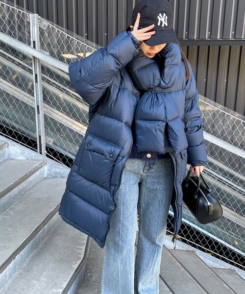 「TAION」 ダウンジャケット 36 オリーブ レディース_画像3