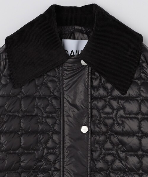 ブルゾン アウター GANNI/ガニー Shiny Quilt Midi Jacket / W0343 / シャイニーキルトミディジャケットの画像