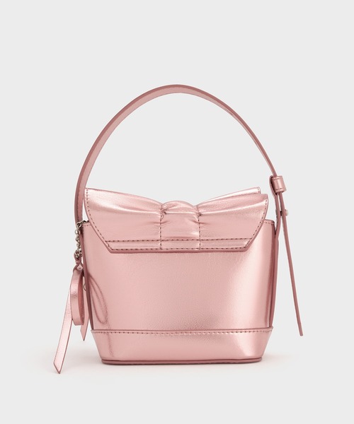 CHARLES & KEITH◆Kadee ルーシュド ミニバッグ ◆送料込 CHARLES ＆ KEITH ハンドバッグ Kadee ケーディー ルーシュ