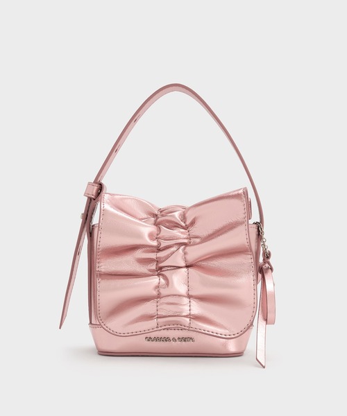 CHARLES & KEITH◆Kadee ルーシュド ミニバッグ ◆送料込 CHARLES & KEITH ハンドバッグ Kadee ケーディー ルーシュ