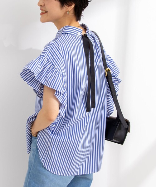 「NOLLEY'S」 半袖ブラウス FREE ブルー系その他7 レディース