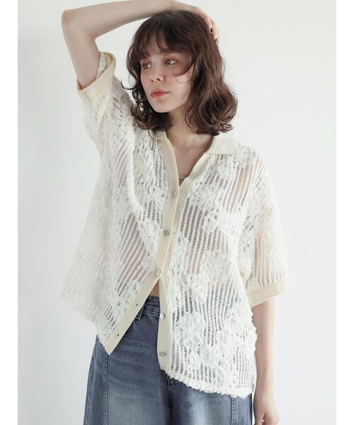 FIKA. ブラウス シャツ Ladder lace skipper shirt レディース
