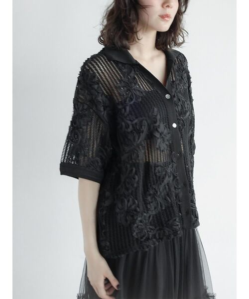 FIKA.（フィーカ） ブラウス シャツ Ladder lace skipper shirt