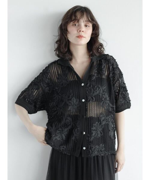 ブラウス シャツ Ladder lace skipper shirt レディース