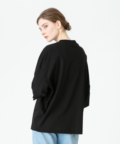 [allureville] 7 минут рукав cut and sewn 2 черный женский 