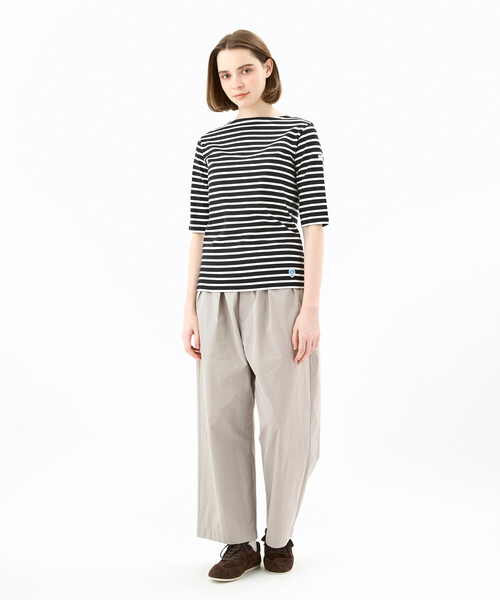 tシャツ ORCIVAL | ジャージー ボートネック5分袖Tシャツ WOMEN レディース