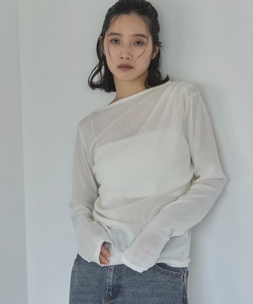 feepur tシャツ フロッキータックシアーロンTee レディース