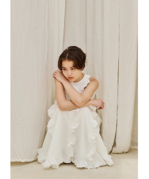 NOTRE emor ワンピース ruffled wave frill dress : ZOZOTOWN