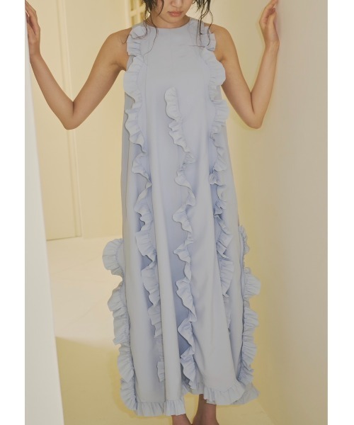 NOTRE emor ワンピース ruffled wave frill dress : ZOZOTOWN