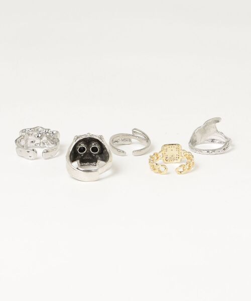 シルバー製リング5点セット 1004ST 指輪 リング 5つSET シルバー リング メンズ : ZOZOTOWN Yahoo
