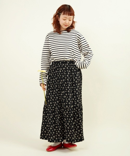 ☆新品☆child woman チェリー刺繍シャツ CHILD WOMAN（チャイルドウーマン） tシャツ 16/2空紡糸ボーダー