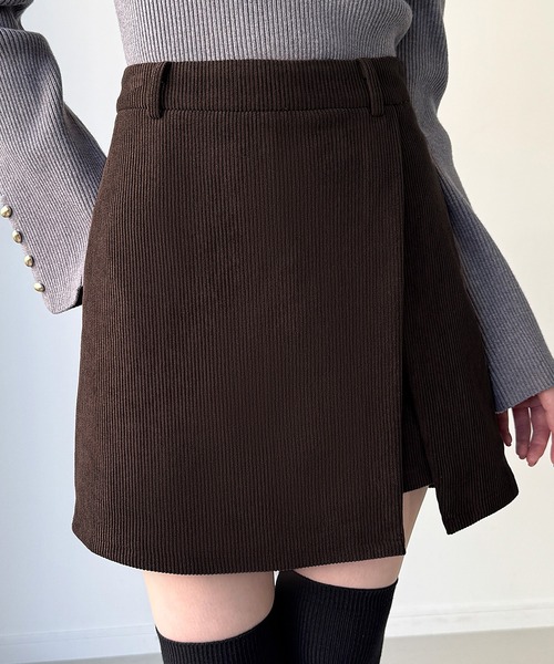 JUNOAH（ジュノア） スカート 裏起毛コーデュロイミニスカート