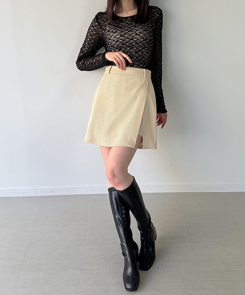 JUNOAH（ジュノア） スカート 裏起毛コーデュロイミニスカート
