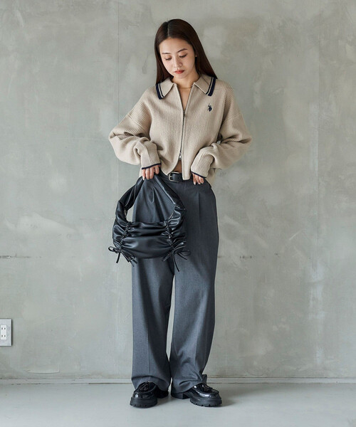 カーディガン U.S. POLO ASSN. × PUBLUX/ユーエスポロアッスン 襟ライン入り ドライバーズニット　限定展開 レディース | PUBLUX | 19