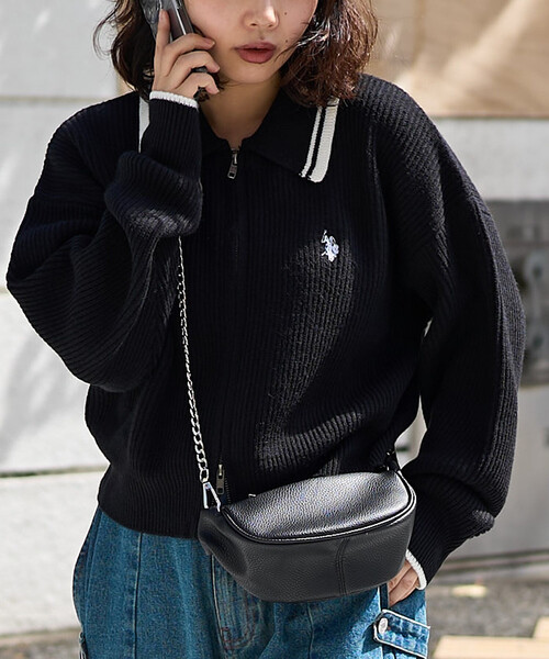 カーディガン U.S. POLO ASSN. × PUBLUX/ユーエスポロアッスン 襟ライン入り ドライバーズニット　限定展開 レディース | PUBLUX | 08