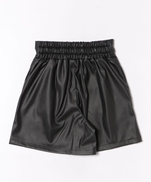パンツ 「フェイクレザー×フロントジップ」レディース ショートパンツ