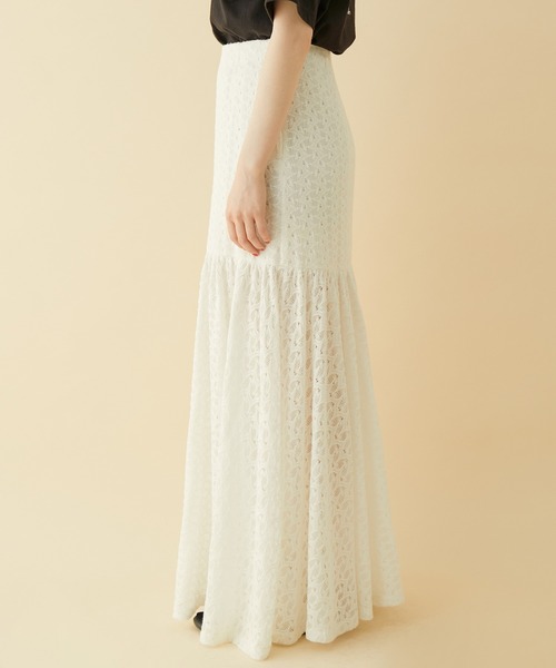 「MADEMOISELLE ROPE'」 ロングスカート 36 ホワイト レディース_画像5