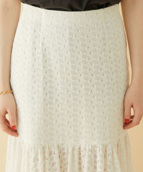「MADEMOISELLE ROPE'」 ロングスカート 36 ホワイト レディース_画像7