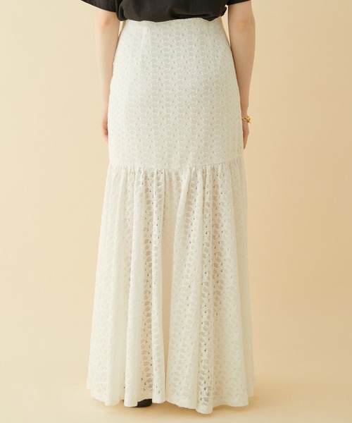 「MADEMOISELLE ROPE'」 ロングスカート 36 ホワイト レディース_画像9