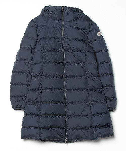美品　モンクレール　レディース　ダウン　ネイビー　XS 3D245 MONCLER（モンクレール） ワンポイントダウンコート 3 ネイビー