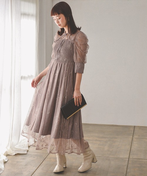 「Kana」 半袖ワンピース M ダークカーキ レディース_画像5