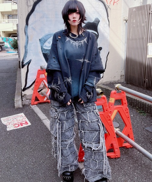 REFLEM フェイクレイヤード　ダメージスウェット REFLEM（レフレム） トレーナー スウェット 「REFLEM/レフレム