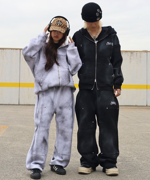 ATMARKジップアップパーカーセットアップ ATMARK パーカー 「3サイズ展開 / UNISEX 」ATMARKサガラ刺繍ジップ