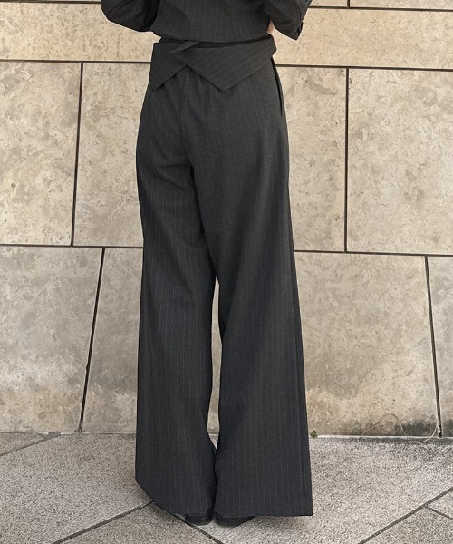 パンツ ピンストライプカマーベルトパンツ レディース : ZOZOTOWN