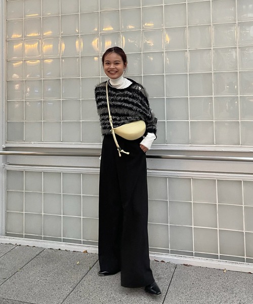 Ameri（アメリ） ニット セーター MIX YARN BORDER KNIT TOP